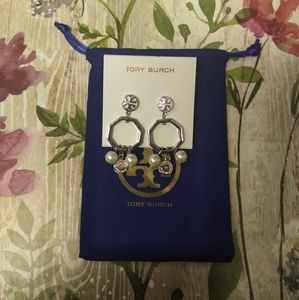 Tory burch silver Pendants earrings